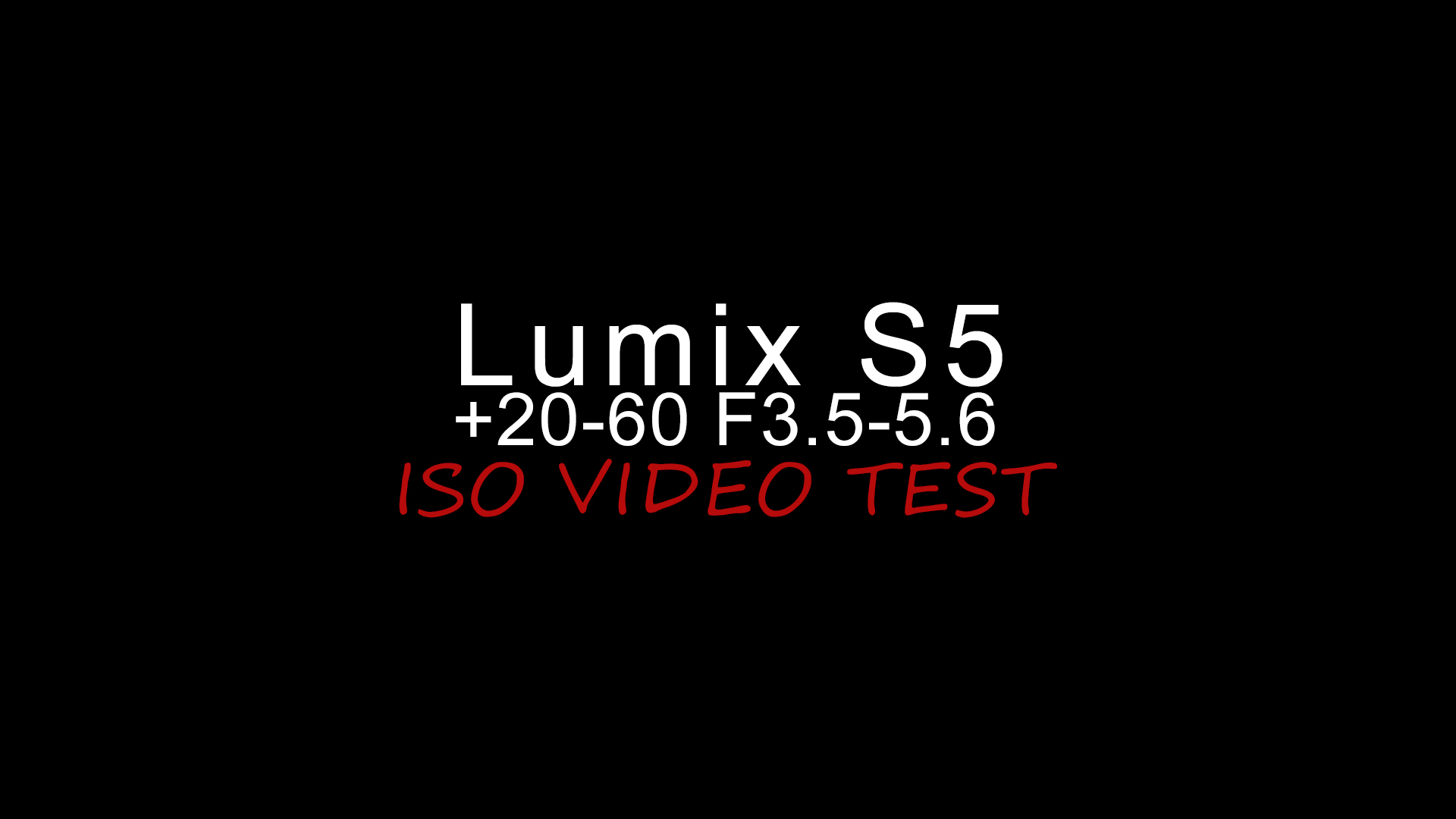Lumix S5 ISO video Test